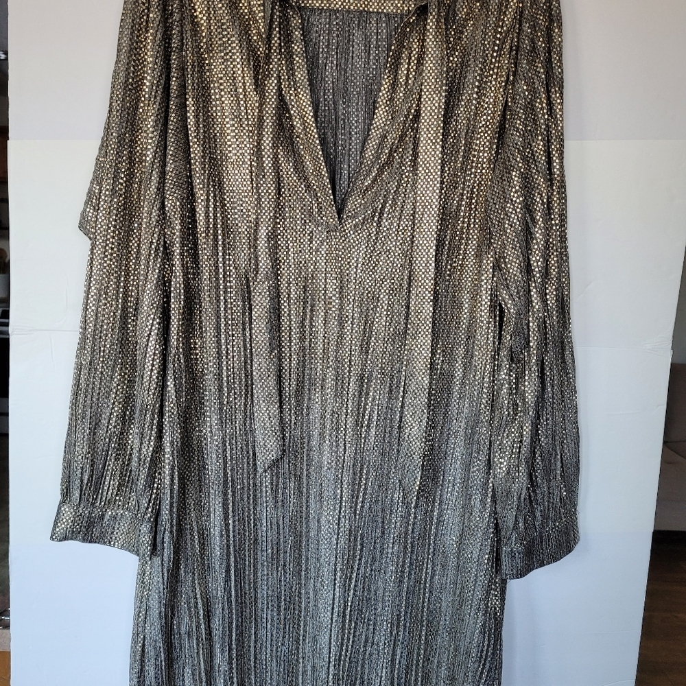 Anthropologie Metallic Textured Dress Size XL - Picture 2 of 13